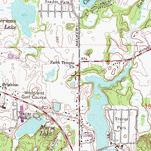 Topographic Map of Kelley Cemetery, MI