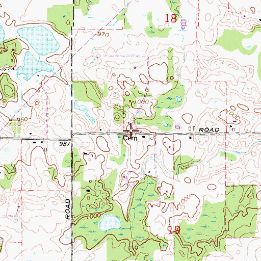 Topographic Map of Catholic Cemetery (historical), MI