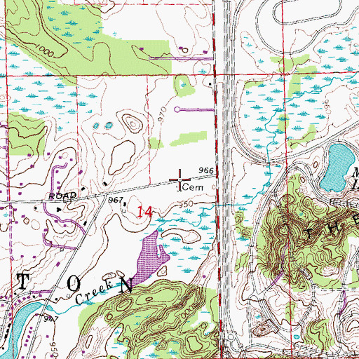 Topographic Map of Bird Cemetery, MI