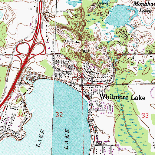 Topographic Map of Lakeview Cemetery, MI