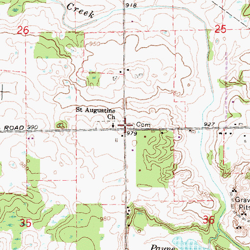 Topographic Map of Saint Augustine's Catholic Cemetery, MI