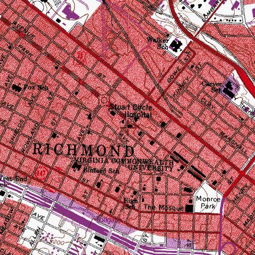 Topographic Map of Virginia Center for Policing Innovation, VA