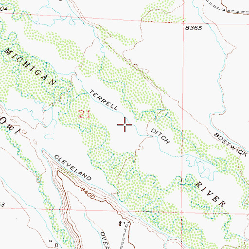 Topographic Map of Terrell Ditch, CO