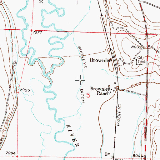Topographic Map of Buckeye Ditch, CO