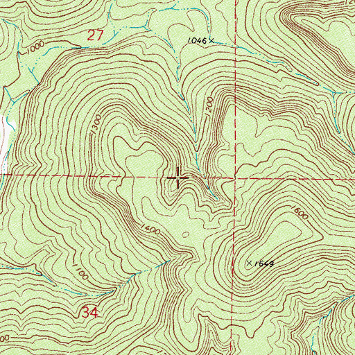Topographic Map of Bell, OK