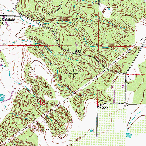 Topographic Map of Briggs, OK