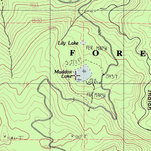 Topographic Map of Maddox Lake, CA