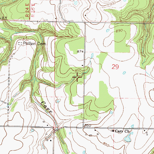 Topographic Map of Cayuga, OK