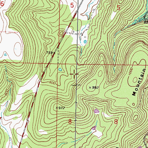 Topographic Map of Cherokee Non-Community, OK