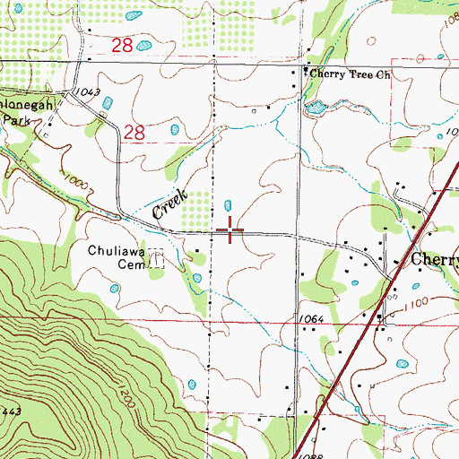 Topographic Map of Cherry Tree, OK