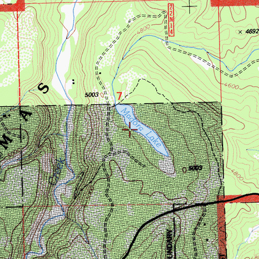 Topographic Map of Madora Lake, CA