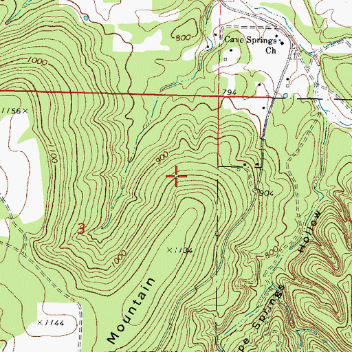 Topographic Map of Dry Creek, OK