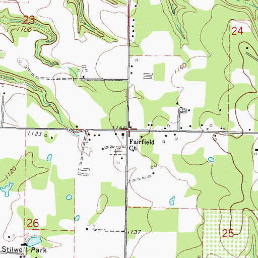 Topographic Map of Fairfield, OK