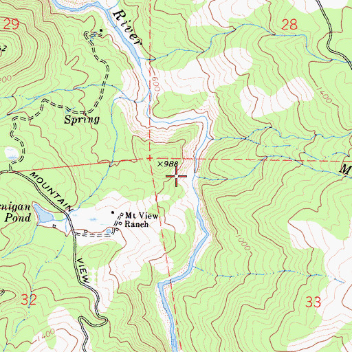 Topographic Map of Madrone Creek, CA