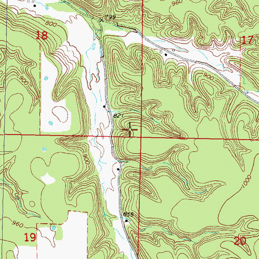 Topographic Map of Kenwood, OK
