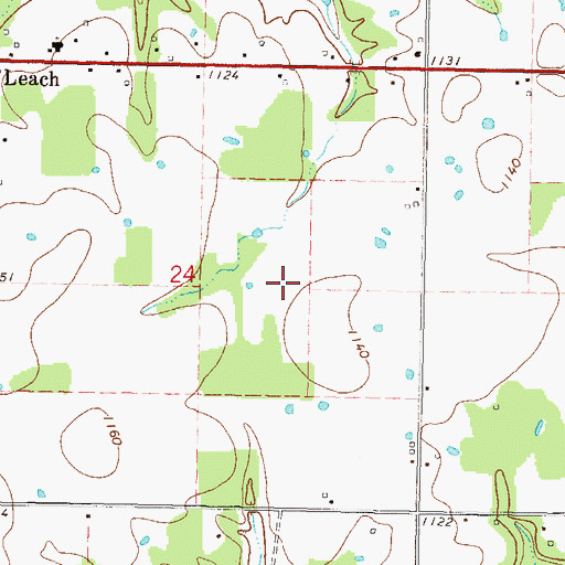 Topographic Map of Leach, OK