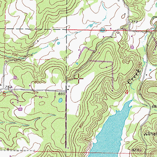 Topographic Map of Liberty Community, OK