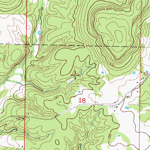 Topographic Map of Lyons Switch, OK