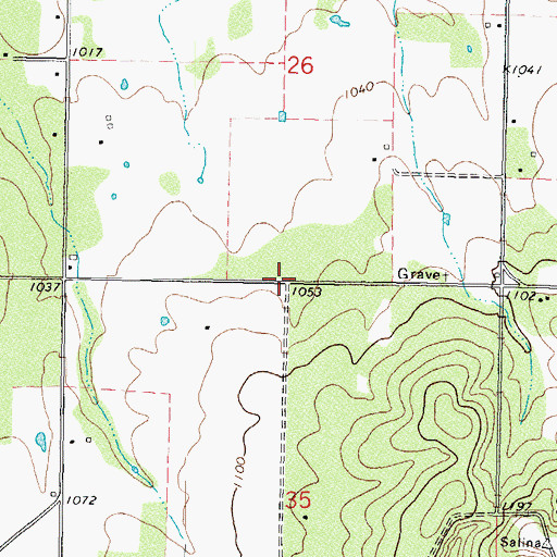 Topographic Map of Mayes Non-Community, OK