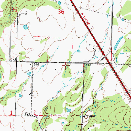 Topographic Map of Muskogee Non-Community, OK