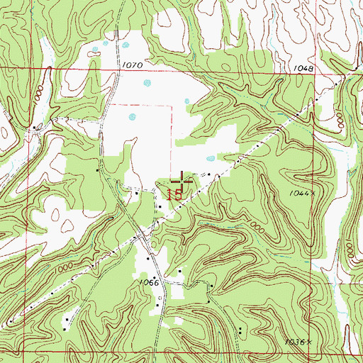 Topographic Map of Oak Hill-Piney, OK