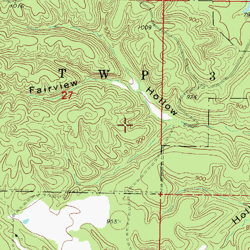 Topographic Map of Old Eucha, OK