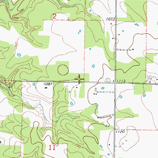 Topographic Map of Old Green, OK