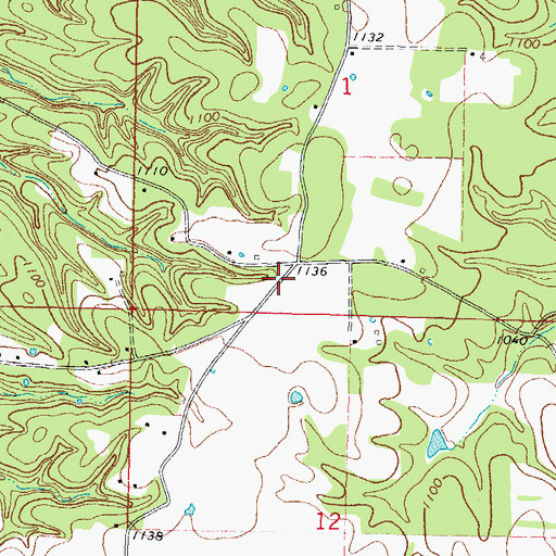 Topographic Map of Peavine, OK