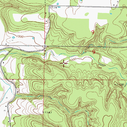 Topographic Map of Piney, OK