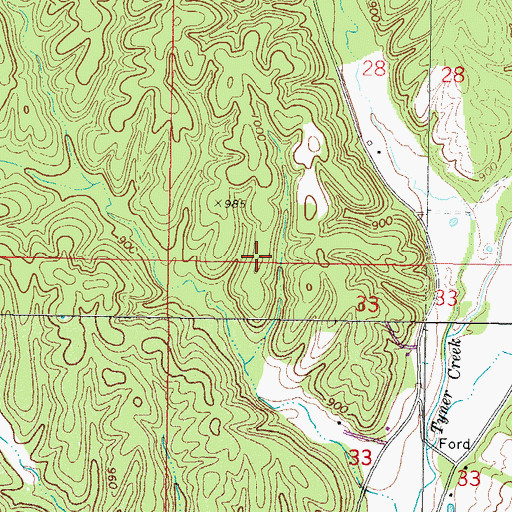 Topographic Map of Proctor, OK
