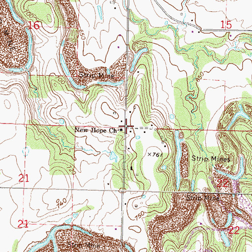 Topographic Map of Sequoyah, OK