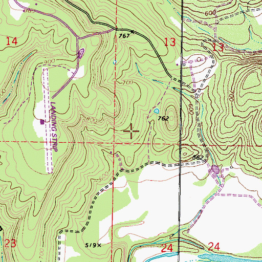 Topographic Map of Short, OK