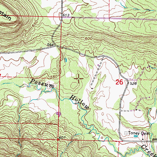 Topographic Map of Simms, OK