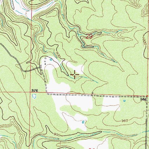 Topographic Map of Snake Creek, OK