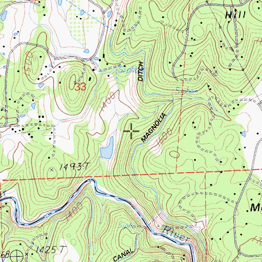 Topographic Map of Magnolia Ditch, CA