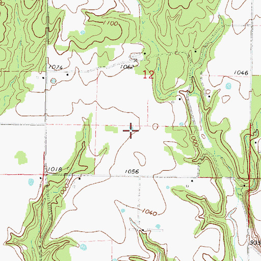Topographic Map of Sycamore Springs, OK