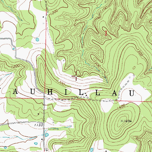 Topographic Map of Titanic, OK
