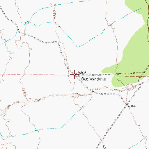 Topographic Map of Big Windmill, AZ