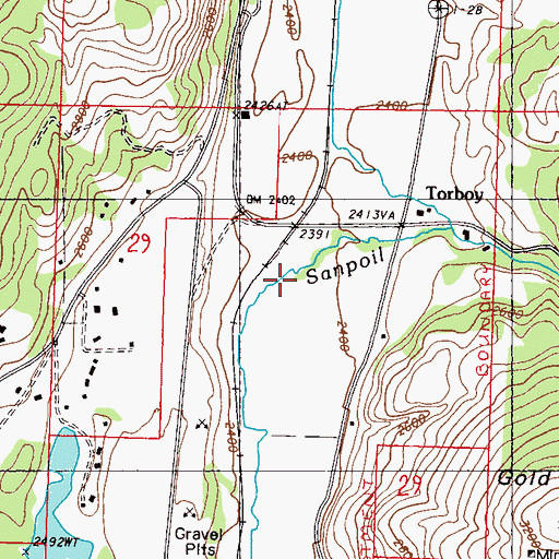 Topographic Map of Torboy Census Designated Place, WA