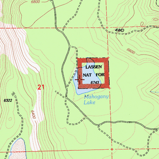 Topographic Map of Mahogany Lake, CA