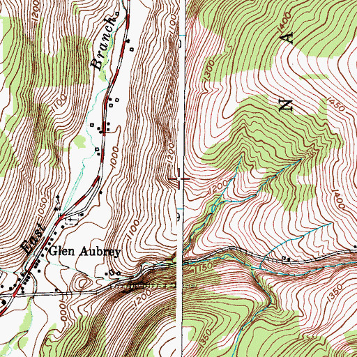 Topographic Map of Glen Aubrey Census Designated Place, NY