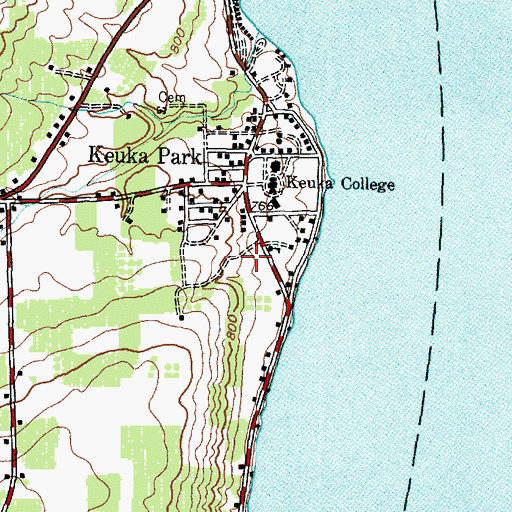 Topographic Map of Keuka Park Census Designated Place, NY
