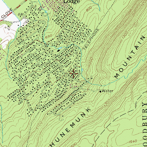 Topographic Map of Mountain Lodge Park Census Designated Place, NY