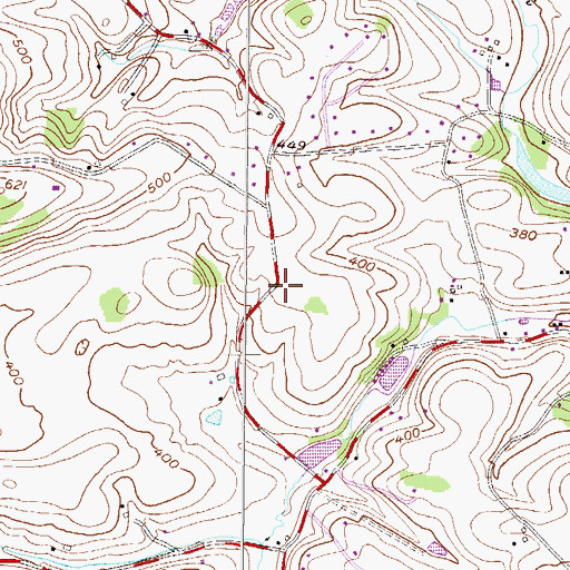 Topographic Map of Dauberville Census Designated Place, PA