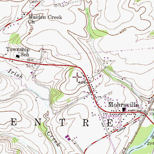 Topographic Map of Mohrsville Census Designated Place, PA