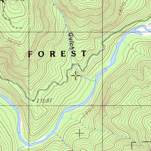 Topographic Map of Malinda Gulch, CA