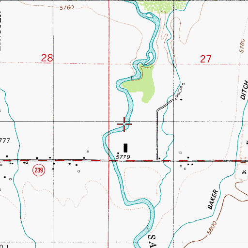 Topographic Map of Freedom Census Designated Place, WY