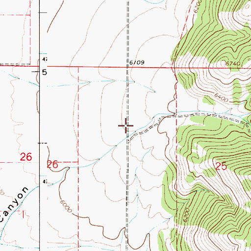 Topographic Map of Nordic Census Designated Place, WY