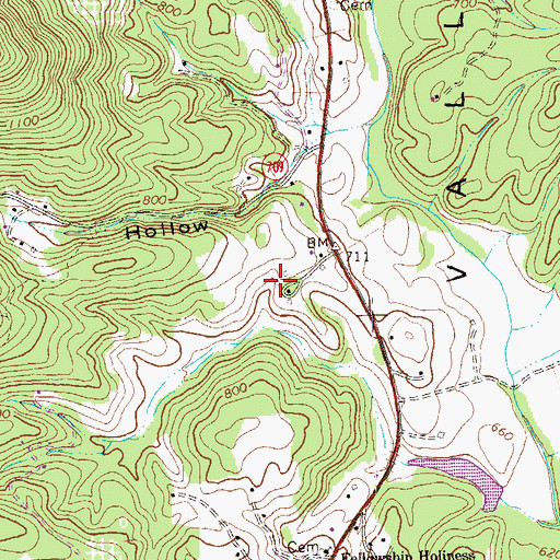 Topographic Map of North District, VA