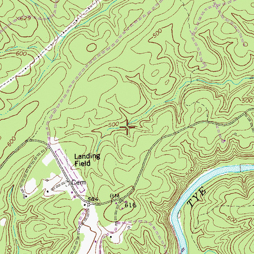 Topographic Map of South District, VA